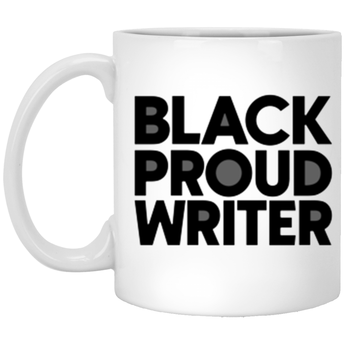 Black Proud Writer White Mug (Black & White)
