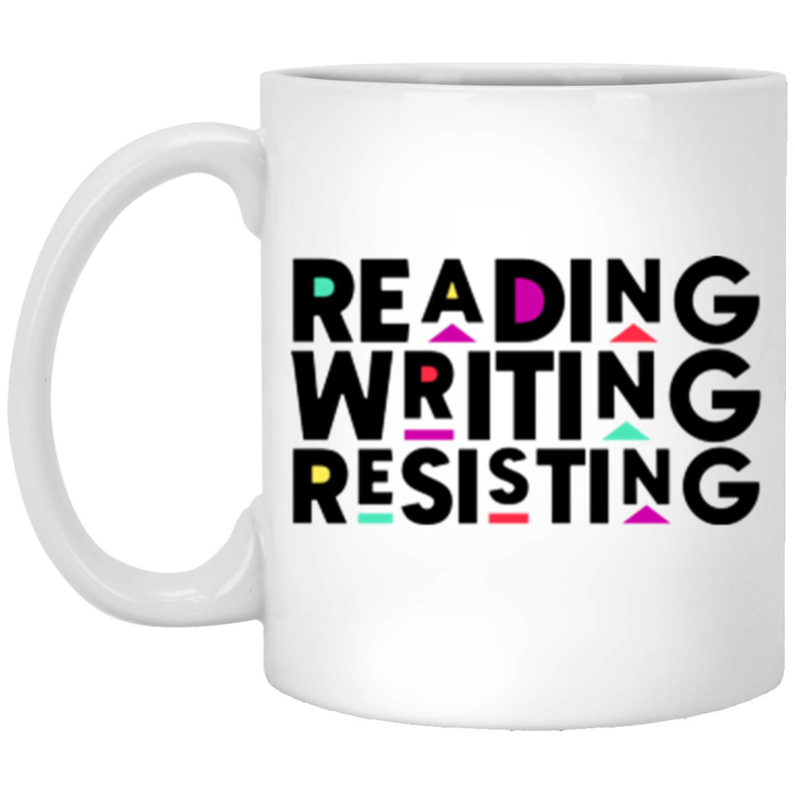 Reading, Writing, Resisting White Mug (Martin Sitcom Themed)