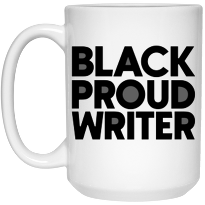 Black Proud Writer White Mug (Black & White)